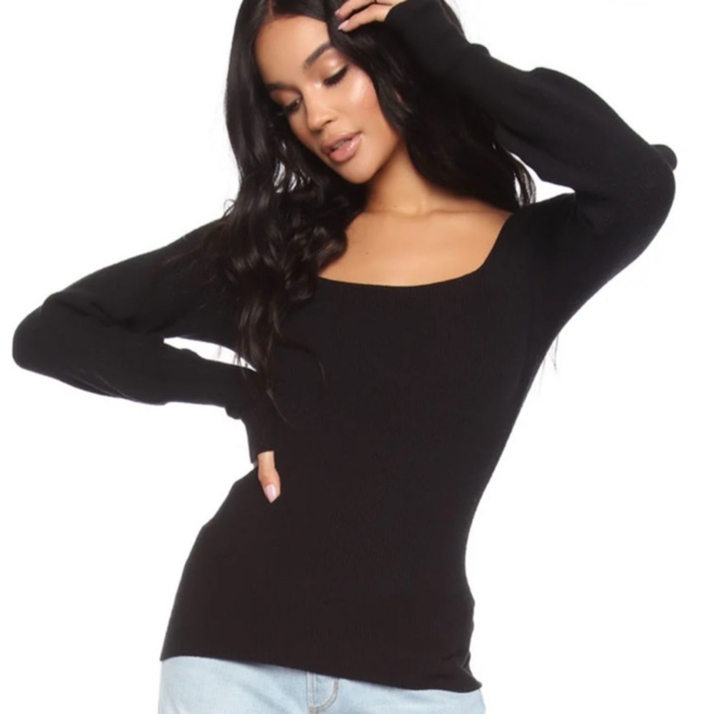 Fashion Nova Vintage Talia Square Neck Sweater